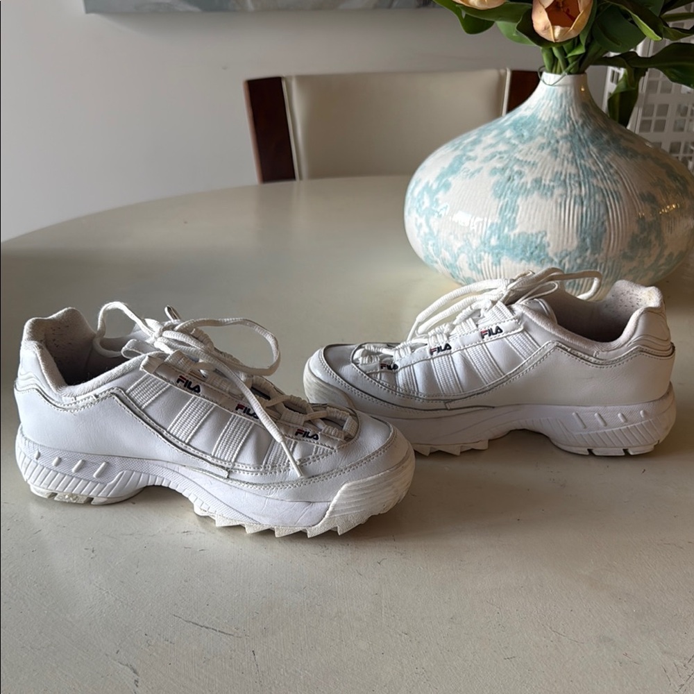 Fila D- Formation White  Athletic Chunky Sneakers